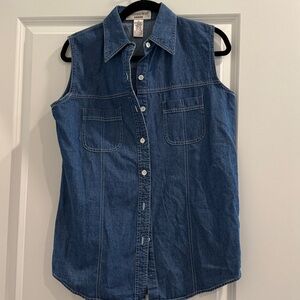 Clementine Blue Denim Sleeveless Top sz m